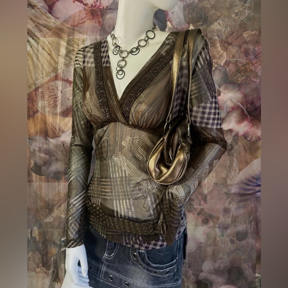 whimsical fairy core y2k sheer beaded top
